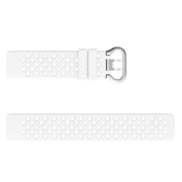 Bild 3,  Silikon Armband Ihåligt Fitbit Charge 3 / 4 Vit - Teknikhallen.se