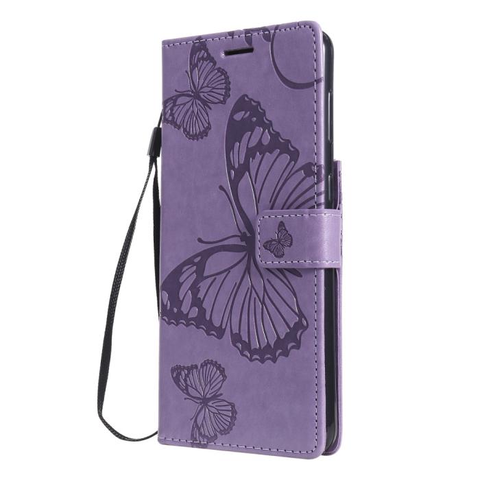 Bild 3,  Samsung Galaxy S21 - Butterfly Läder Fodral - Lila - Teknikhallen.se