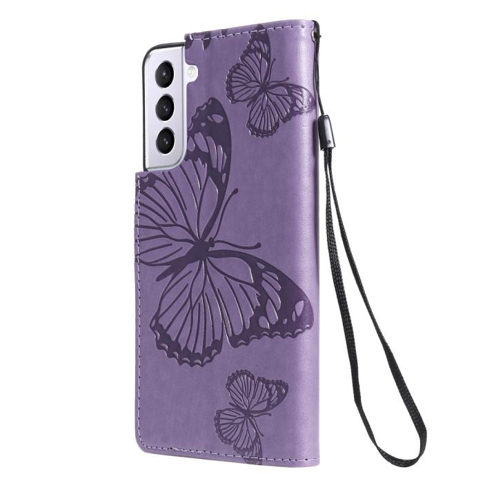 Bild 4,  Samsung Galaxy S21 - Butterfly Läder Fodral - Lila - Teknikhallen.se