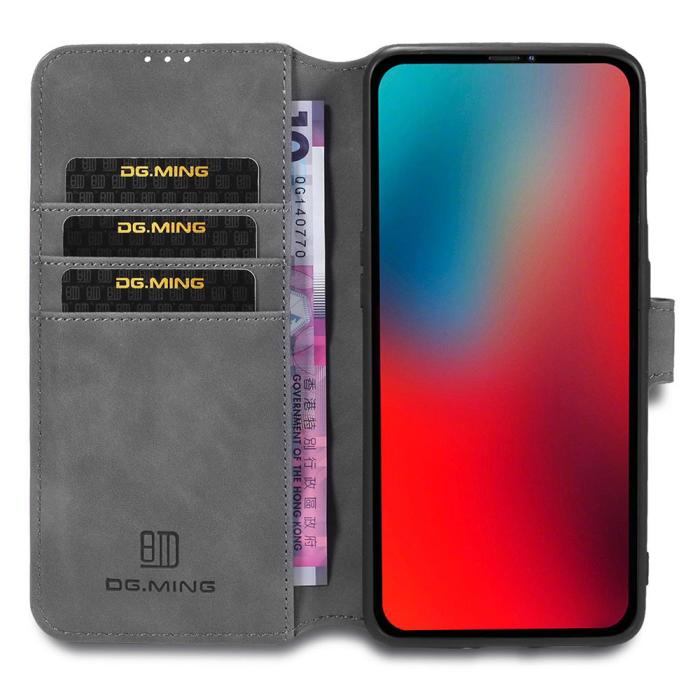 Bild 6, DG.MING iPhone 13 Pro - DG.MING Retro Läder Fodral - Grå - Teknikhallen.se