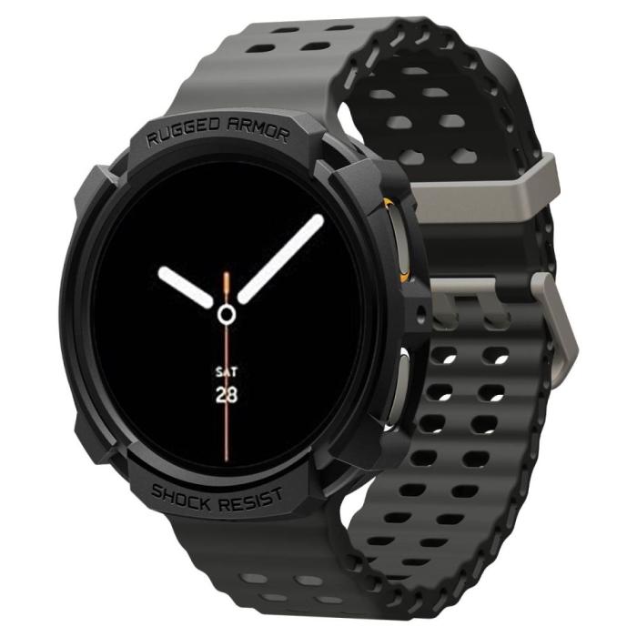 Bild 2, Spigen Spigen Galaxy Watch 8 44 mm Skal Rugged Armor Matt Svart - Teknikhallen.se