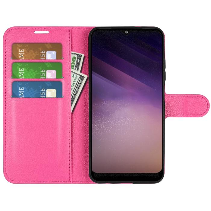 Bild 4,  Samsung Galaxy A03 Fodral Litchi Läder Rosa - Teknikhallen.se