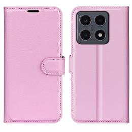  Xiaomi 15T Fodral Litchi Läder Ljus Rosa - Teknikhallen.se