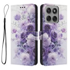  Motorola Edge 60 Pro Fodral Med Tryck Lila Rosor - Teknikhallen.se