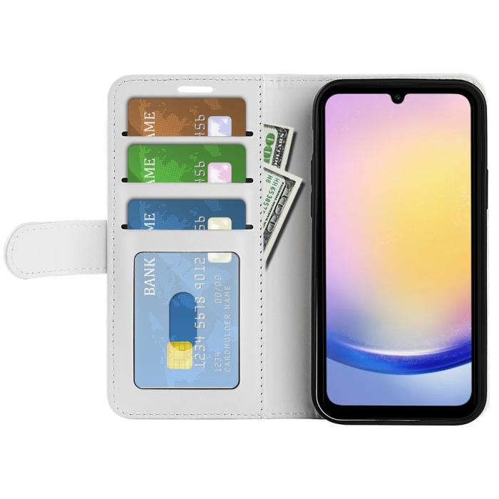 Bild 2,  Samsung Galaxy A26 5G Fodral Crazy Horse Läder Vit - Teknikhallen.se
