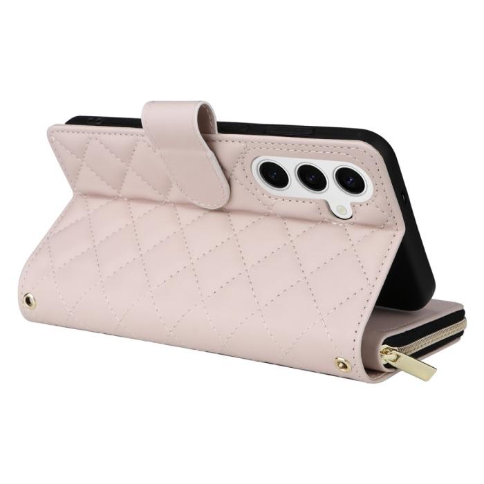 Bild 5,  Samsung Galaxy S25 Fodral Rhombus Läder Beige - Teknikhallen.se