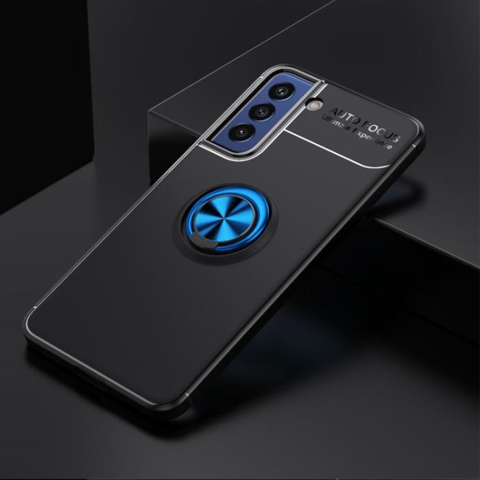 Bild 2,  Samsung Galaxy S21 FE Skal Ring Svart/Blå - Teknikhallen.se