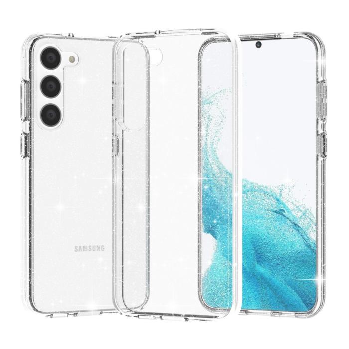 Bild 2,  Samsung Galaxy S23 Plus Skal Glitter Hybrid Transparent - Teknikhallen.se