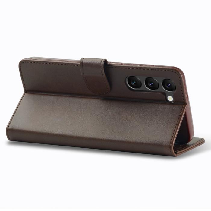 Bild 4, LC.IMEEKE LC.IMEEKE Samsung Galaxy S24 Fodral Läder Brun - Teknikhallen.se