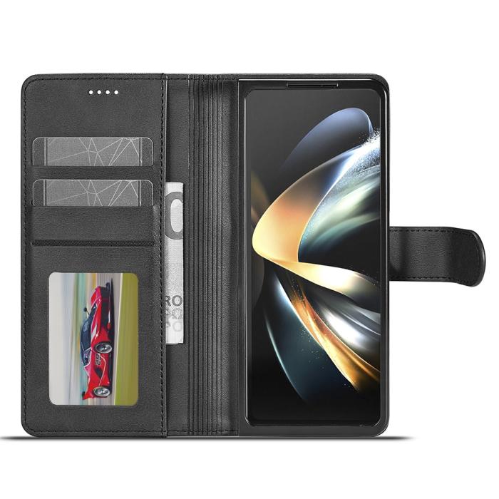 Bild 2, LC.IMEEKE LC.IMEEKE Galaxy Z Fold 6 Fodral Läder Svart - Teknikhallen.se