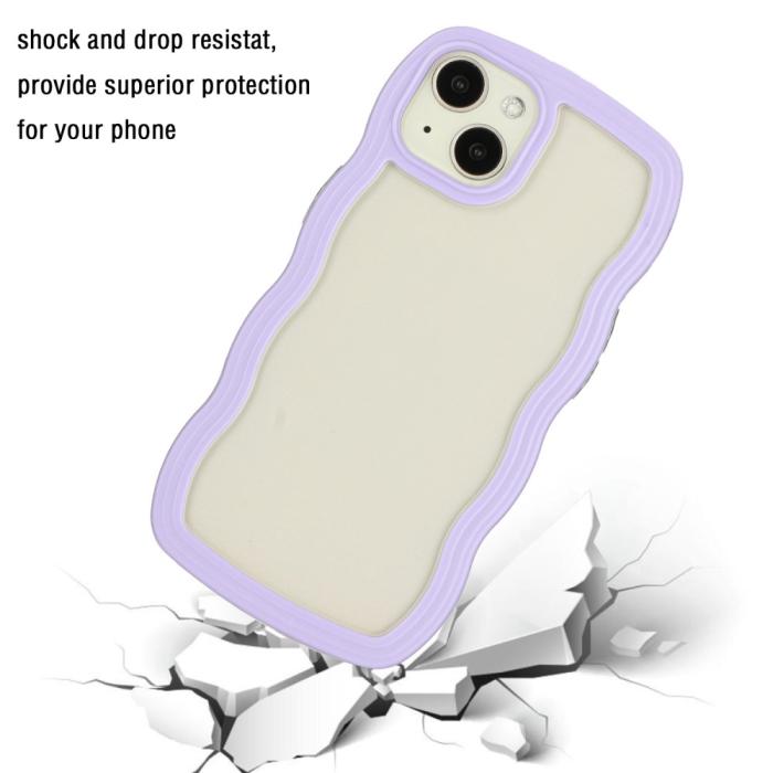 Bild 2,  iPhone 14 Skal Wavy Hybrid Transparent/Lila - Teknikhallen.se