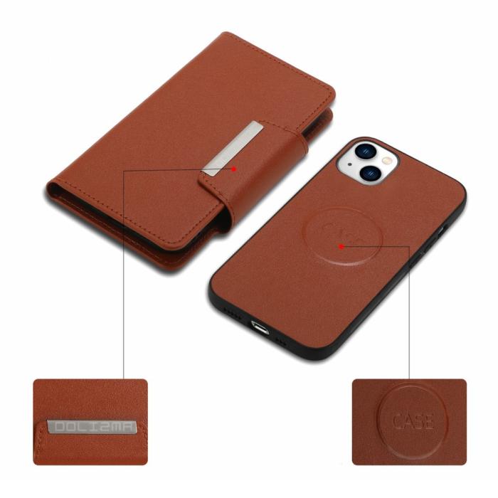 Bild 3,  iPhone 15 Plus 2in1 Magnet Fodral Brun - Teknikhallen.se