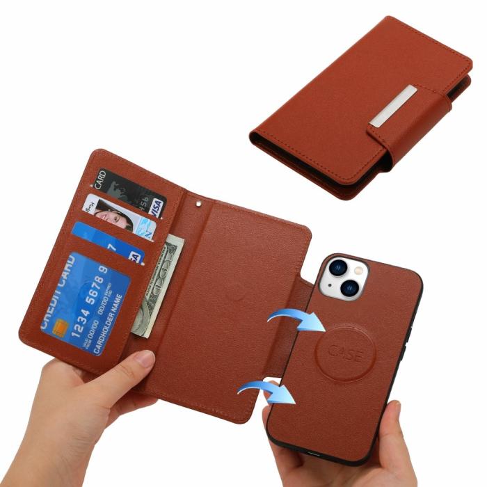 Bild 4,  iPhone 15 Plus 2in1 Magnet Fodral Brun - Teknikhallen.se