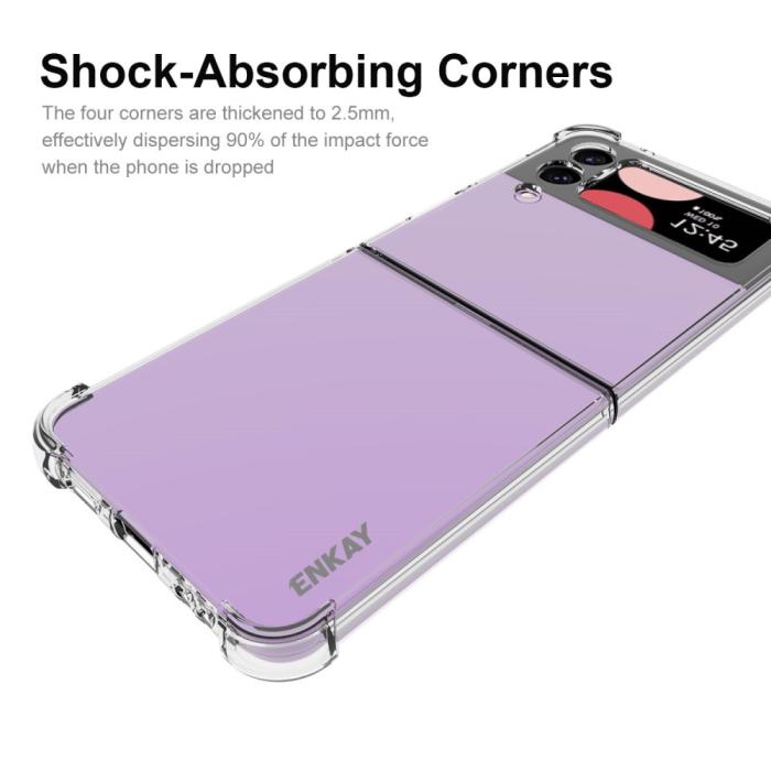 Bild 3, ENKAY ENKAY Galaxy Z Flip 4 Skal Shockproof TPU Transparent - Teknikhallen.se