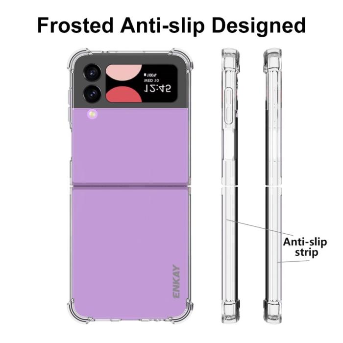 Bild 5, ENKAY ENKAY Galaxy Z Flip 4 Skal Shockproof TPU Transparent - Teknikhallen.se