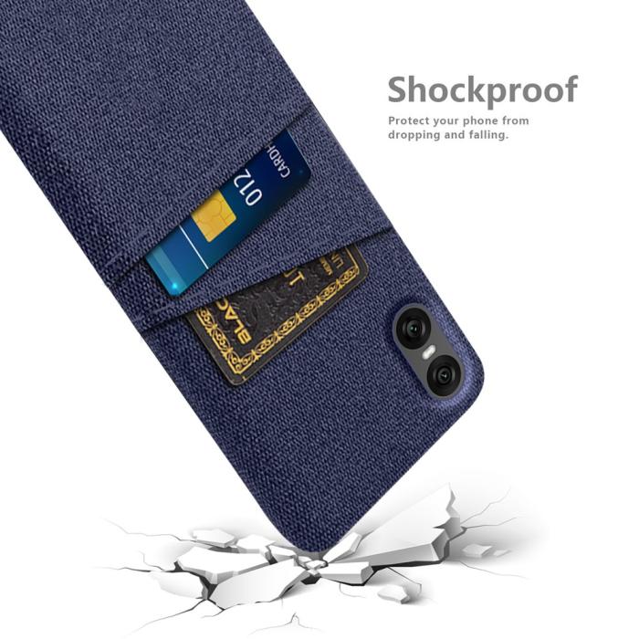 Bild 4,  Sony Xperia 10 VII Skal Med Kortfack Tygbelagt Blå - Teknikhallen.se