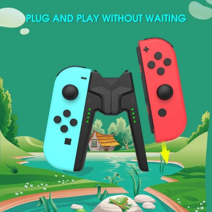 Bild 6, AOLION AOLION Nintendo Switch Joy-Con Charging Grip LED Vit - Teknikhallen.se
