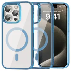 ColorPop ColorPop iPhone 15 Pro Skal CH MagSafe Transparent/M&ouml;rk Bl&aring; - Teknikhallen.se