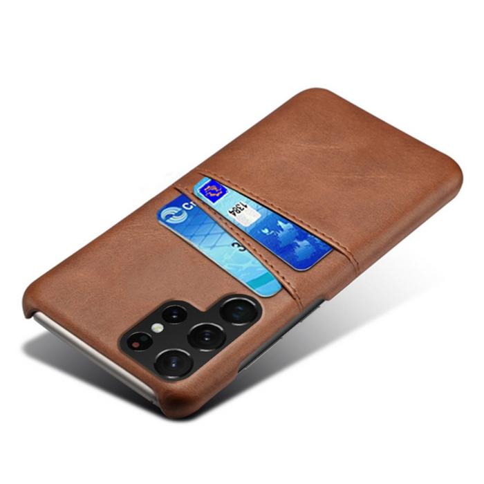 Bild 3, KSQ KSQ Samsung Galaxy S23 Ultra Skal Med 2 Kortfack Brun - Teknikhallen.se