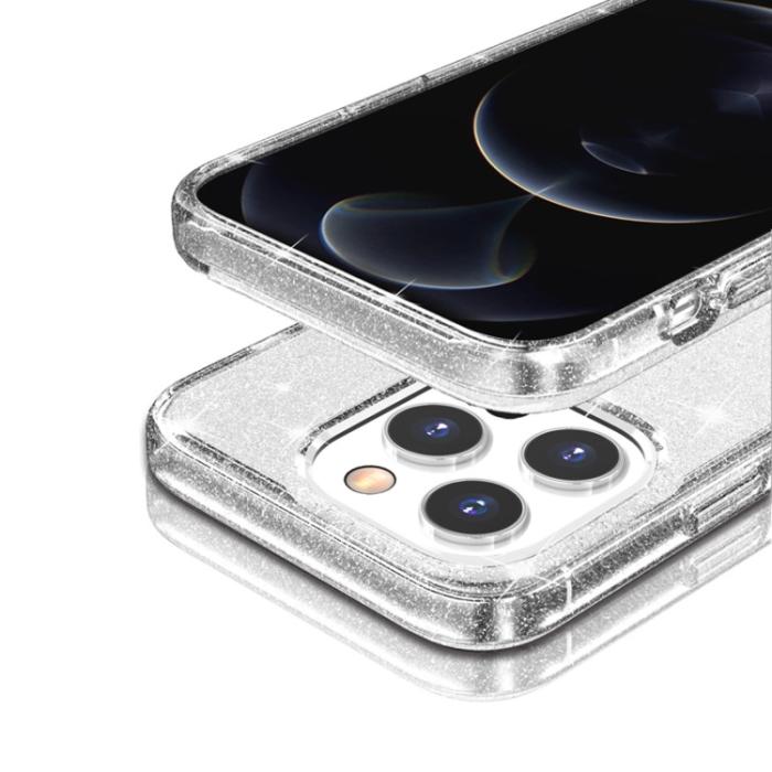 Bild 5,  iPhone 14 Pro Max Skal Shockproof Glitter TPU Transparent - Teknikhallen.se