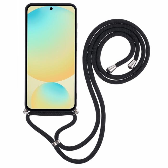 Bild 2,  Samsung Galaxy S25 Skal TPU Med Mobilsnöre Svart - Teknikhallen.se