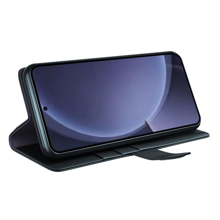 Bild 3,  Samsung Galaxy S25 Plus Fodral Premium Äkta Läder Svart - Teknikhallen.se
