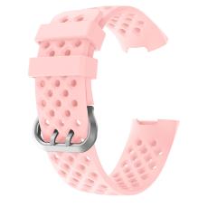  Silikon Armband Ih&aring;ligt Fitbit Charge 3 / 4 Ljus Rosa - Teknikhallen.se