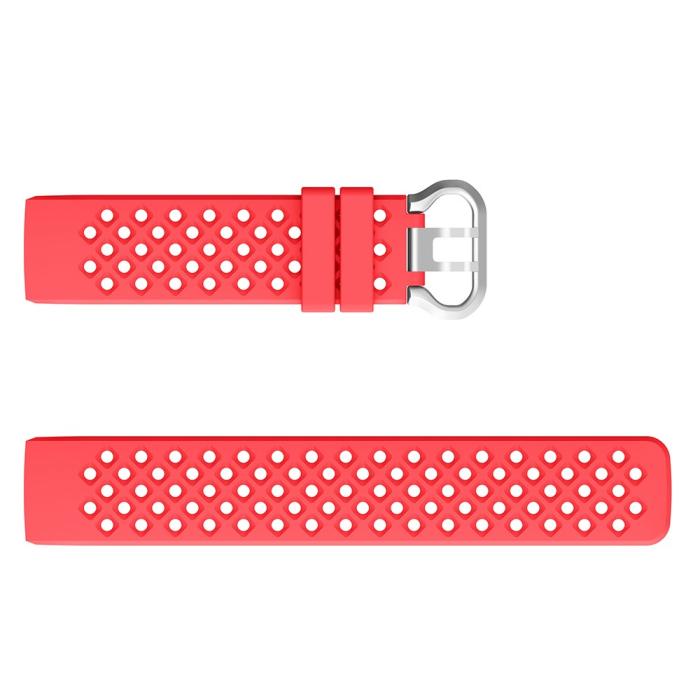 Bild 3,  Silikon Armband Ihåligt Fitbit Charge 3 / 4 Röd - Teknikhallen.se