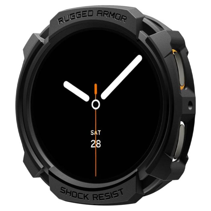 Bild 3, Spigen Spigen Galaxy Watch 8 44 mm Skal Rugged Armor Matt Svart - Teknikhallen.se
