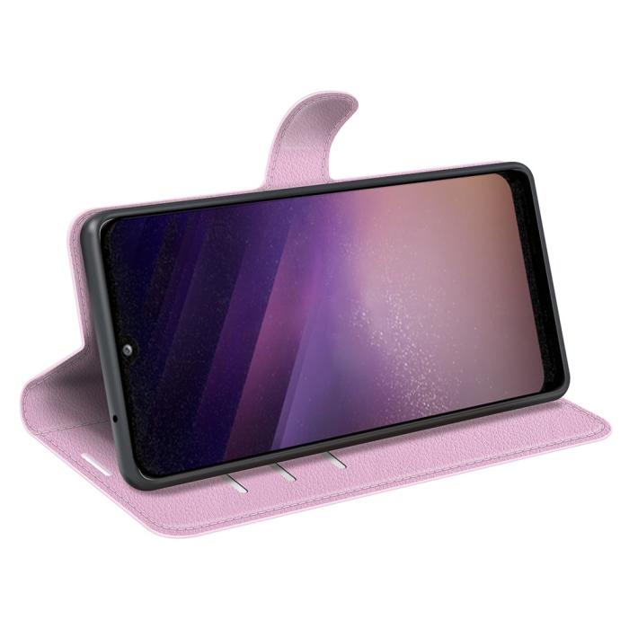 Bild 5,  Samsung Galaxy A03 Fodral Litchi Läder Ljus Rosa - Teknikhallen.se
