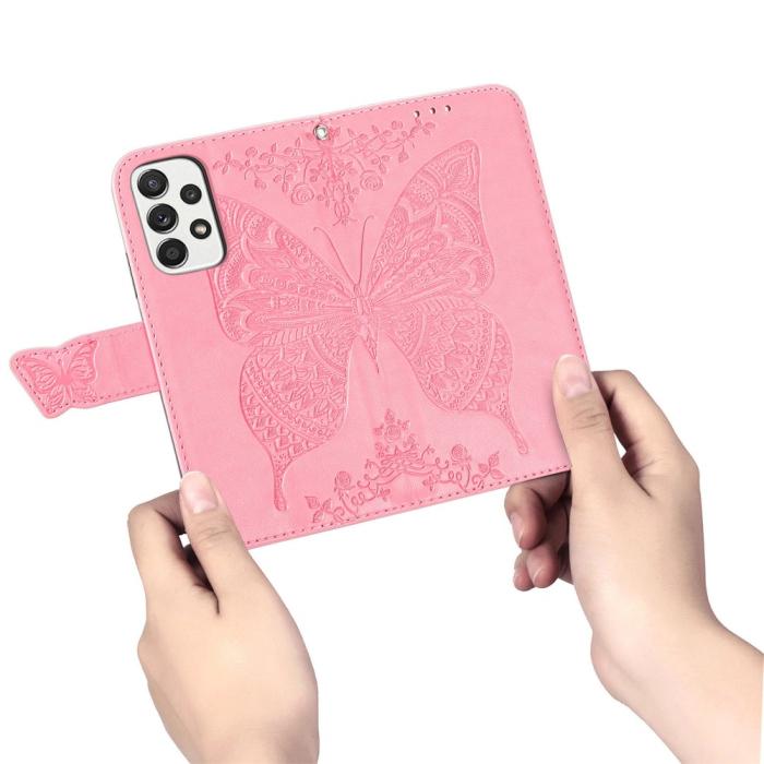 Bild 6,  Samsung Galaxy A53 5G Fodral Butterfly Rosa - Teknikhallen.se