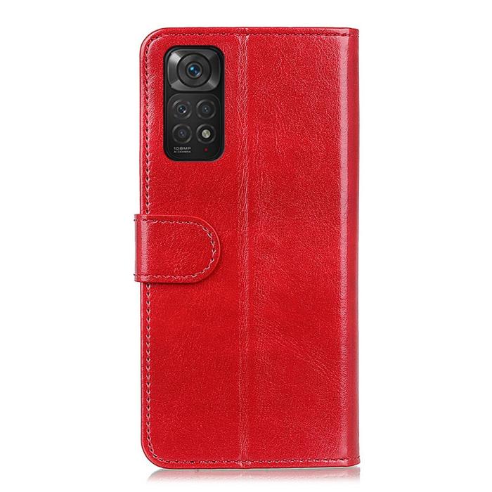 Bild 3,  Xiaomi Redmi Note 11 4G Fodral Crazy Horse Läder Röd - Teknikhallen.se
