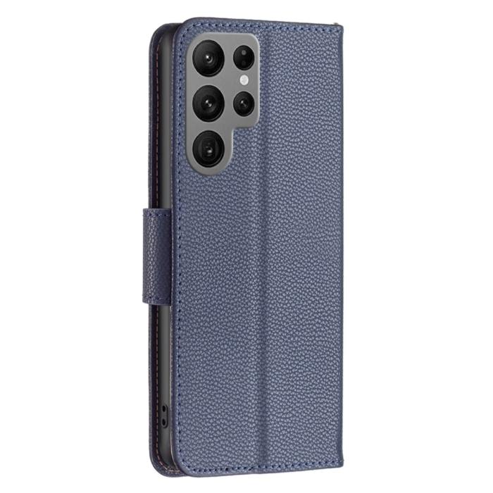 Bild 5,  Samsung Galaxy S24 Ultra Fodral Litchi Shark Blå - Teknikhallen.se