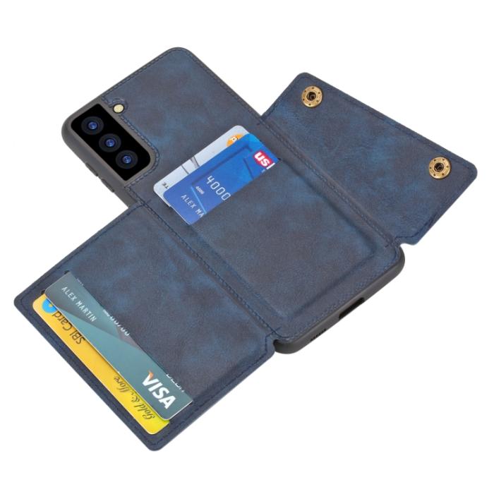 Bild 5,  Samsung Galaxy S22 Skal Med Kortfack Och Magnet Blå - Teknikhallen.se