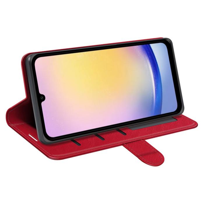 Bild 3,  Samsung Galaxy A26 5G Fodral Crazy Horse Läder Röd - Teknikhallen.se
