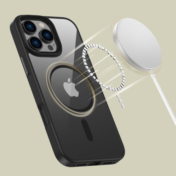 Bild 4, Tech-Protect Tech-Protect iPhone 16 Pro Max Skal MagSafe MagMat Svart/Transparent - Teknikhallen.se