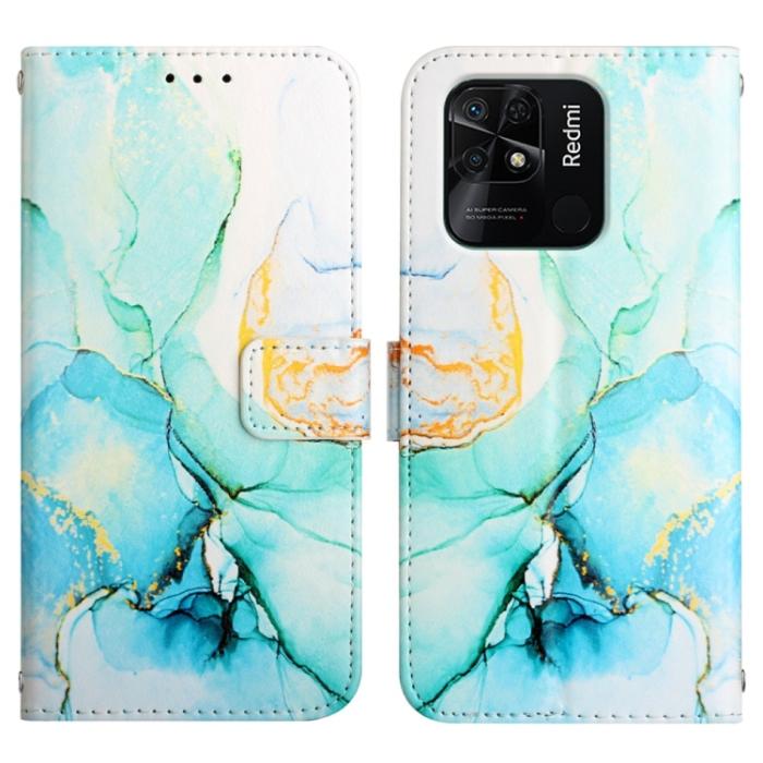 Bild 2,  Xiaomi Redmi 10C Fodral Marmor Grön - Teknikhallen.se