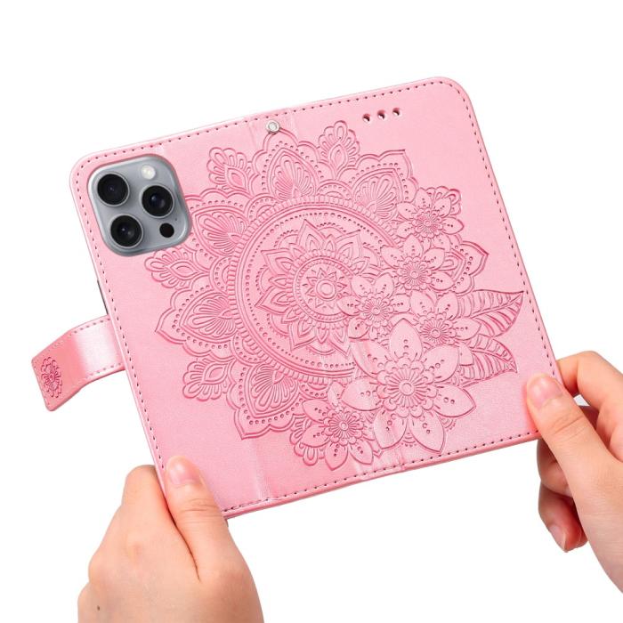 Bild 5,  iPhone 16 Pro Fodral Mandala Läder Roséguld - Teknikhallen.se