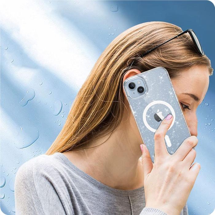 Bild 6, Tech-Protect Tech-Protect iPhone 15 Skal MagSafe FlexAir Hybrid Glitter - Teknikhallen.se