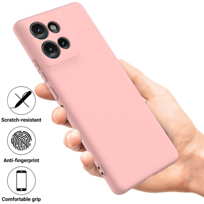 Bild 3,  Motorola Edge 50 Skal Liquid Silikon Rosa - Teknikhallen.se