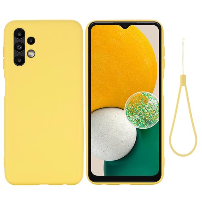 Bild 2,  Samsung Galaxy A13 4G Skal Silikon Liquid Gul - Teknikhallen.se