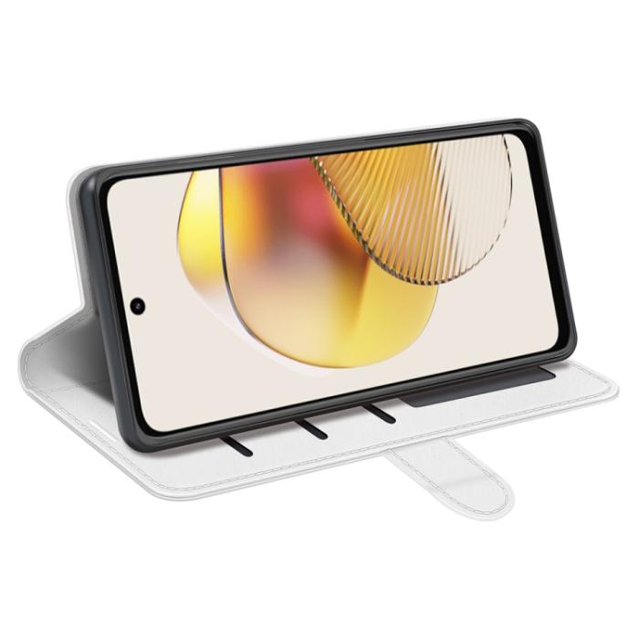 Bild 5,  Motorola Moto G73 5G Fodral Crazy Horse Läder Vit - Teknikhallen.se