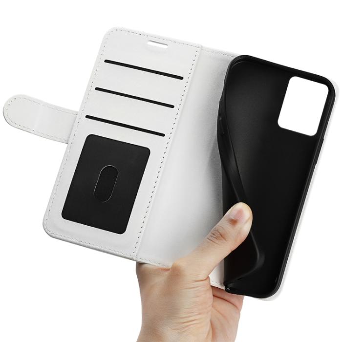 Bild 6,  Motorola Moto G73 5G Fodral Crazy Horse Läder Vit - Teknikhallen.se