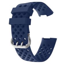 Silikon Armband Ih&aring;ligt Fitbit Charge 3 / 4 M&ouml;rk Bl&aring; - Teknikhallen.se