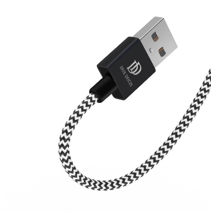Bild 5, DUX DUCIS DUX DUCIS 1M Lightning Kabel Quick Charge - Svart/Vit - Teknikhallen.se