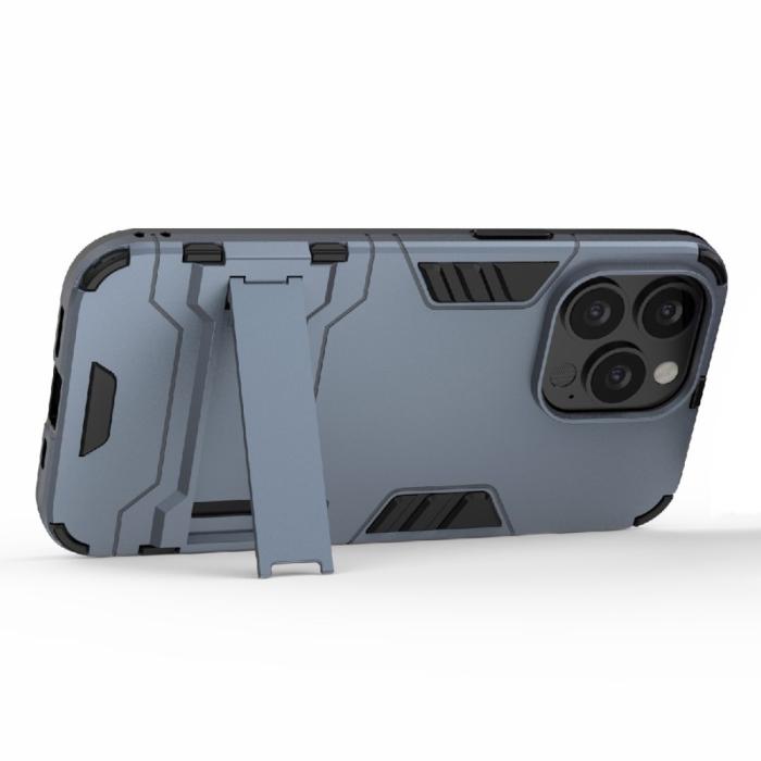 Bild 2,  iPhone 13 Pro - Armor Hybrid Skal Kickstand - Navy Blue - Teknikhallen.se