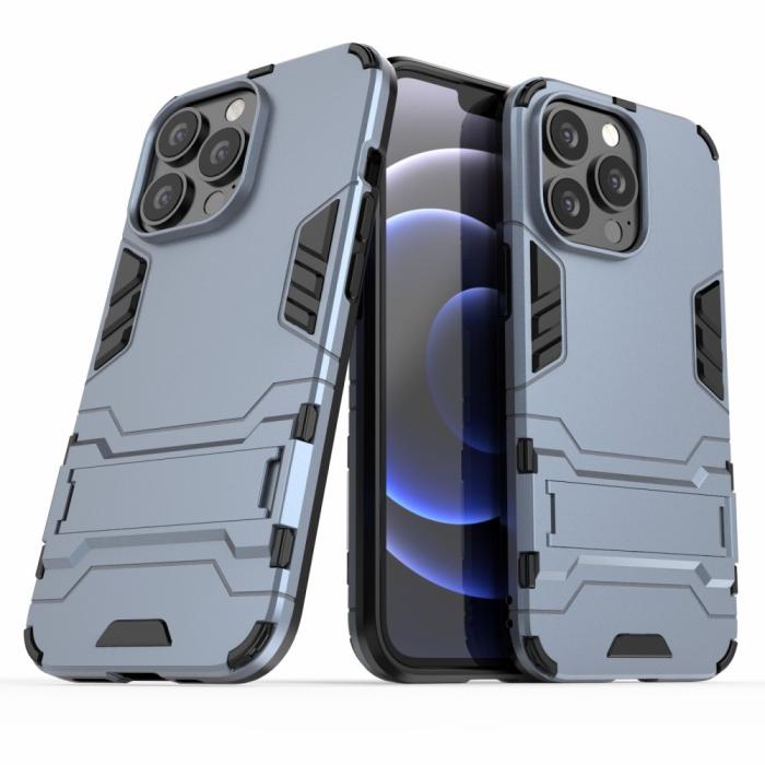 Bild 4,  iPhone 13 Pro - Armor Hybrid Skal Kickstand - Navy Blue - Teknikhallen.se