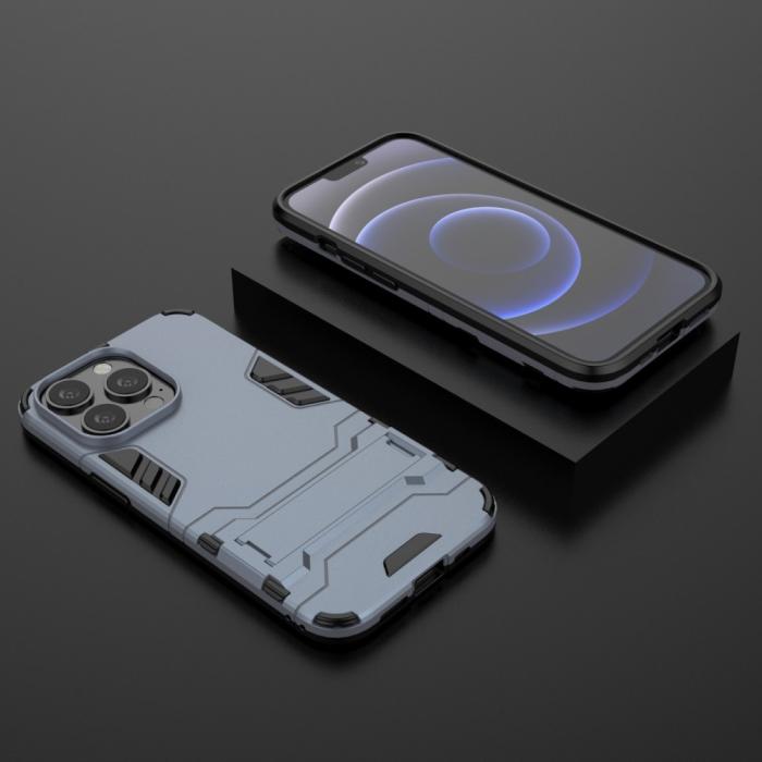 Bild 6,  iPhone 13 Pro - Armor Hybrid Skal Kickstand - Navy Blue - Teknikhallen.se