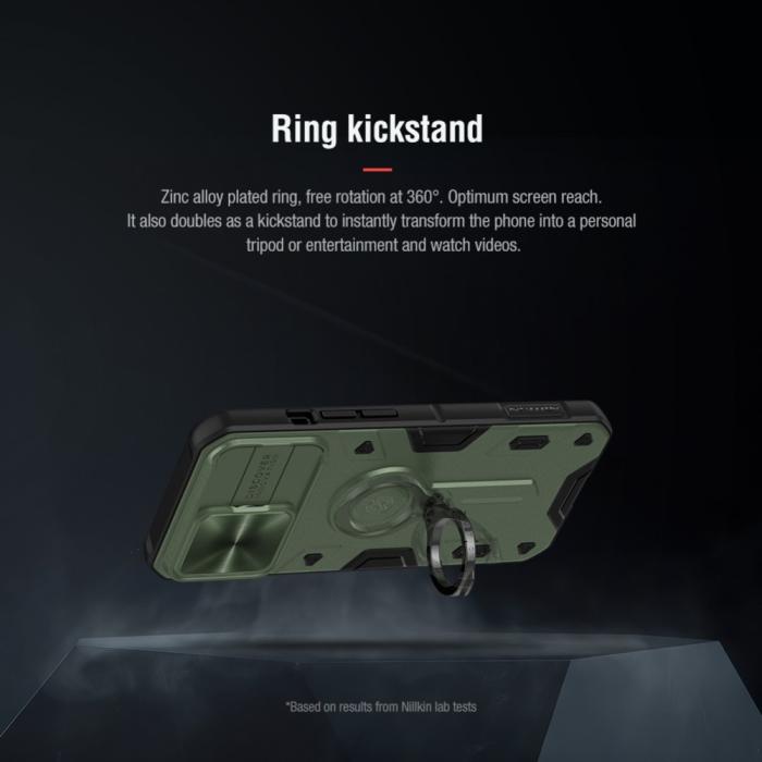 Bild 4, NILLKIN iPhone 13 Pro - NILLKIN CamShield Armor Hybrid Ring Skal - Blå - Teknikhallen.se