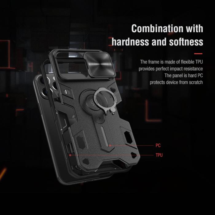 Bild 5, NILLKIN iPhone 13 Pro - NILLKIN CamShield Armor Hybrid Ring Skal - Blå - Teknikhallen.se